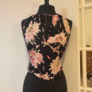 NOT FOR SALE Blumarine Floral Top - Black and Pink